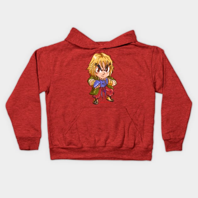 Cute Chibi Ken SF6 Kids Hoodie by MorenoArtwork